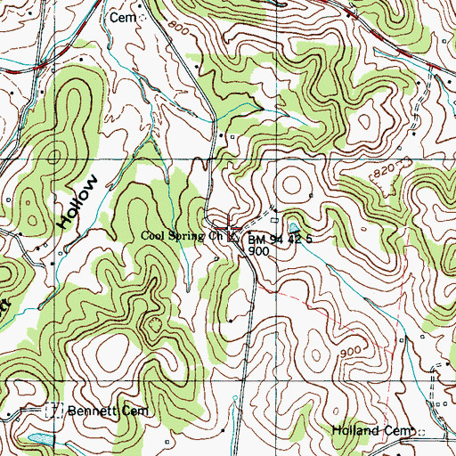 Topographic Map of Cool Spring Church, TN