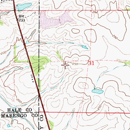 Topographic Map of Oscar Cobb Lake, AL