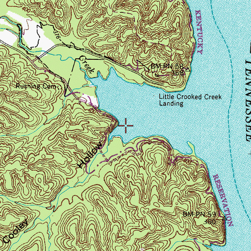 Topographic Map of Cooley Hollow, TN