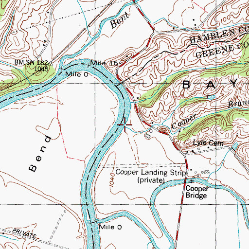 Topographic Map of Cooper Branch, TN