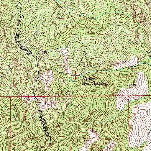 Topographic Map of Upper Ash Spring, AZ