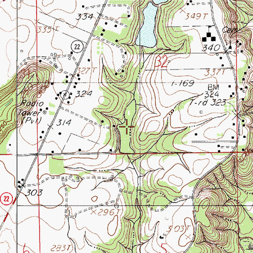 Topographic Map of Harper Pond, AL