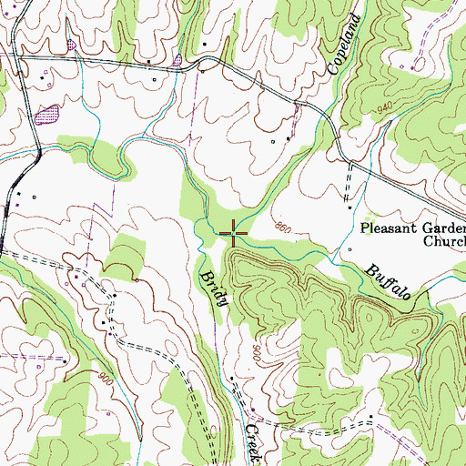 Topographic Map of Copeland Branch, TN