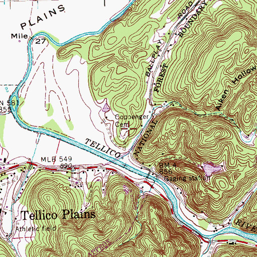 Topographic Map of Coppenger Cemetery, TN
