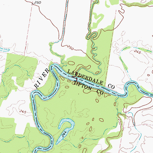 Topographic Map of Copper Springs Creek, TN