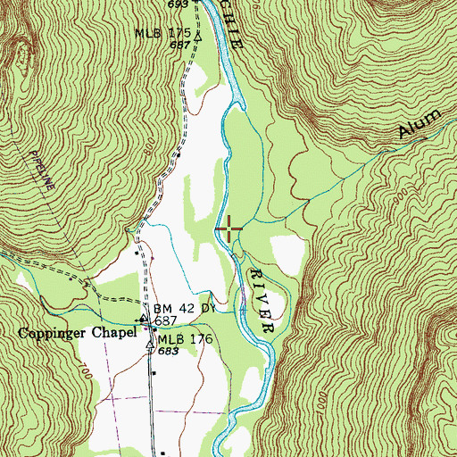 Topographic Map of Coppinger Cove, TN