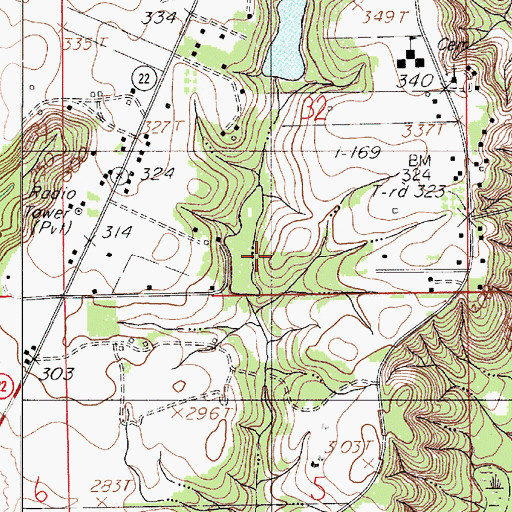 Topographic Map of Harper Pond Dam, AL