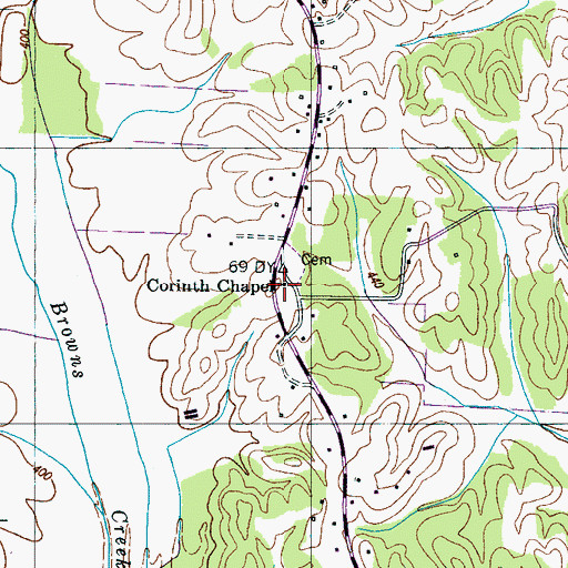 Topographic Map of Corinth Chapel, TN