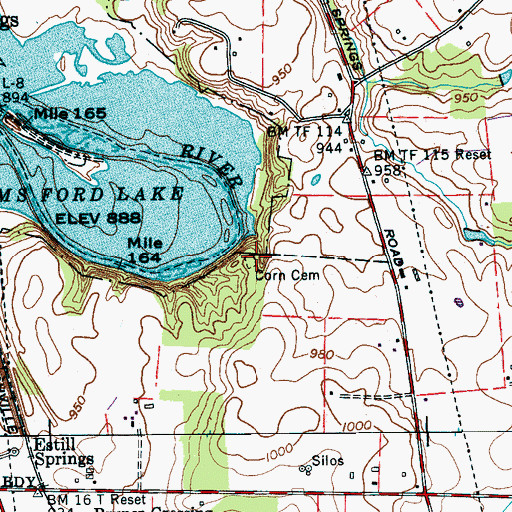 Topographic Map of Corn Cemetery, TN