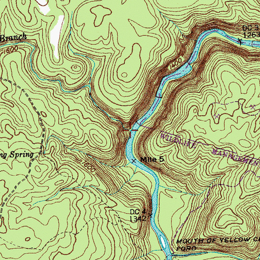 Topographic Map of Cove Branch, TN