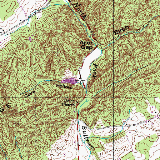 Topographic Map of Cove Hollow, TN