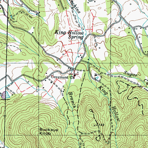 Topographic Map of Covemont Church, TN