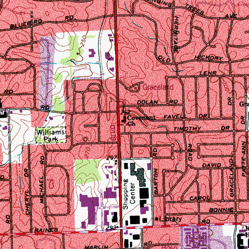 Topographic Map of Covenant Church, TN