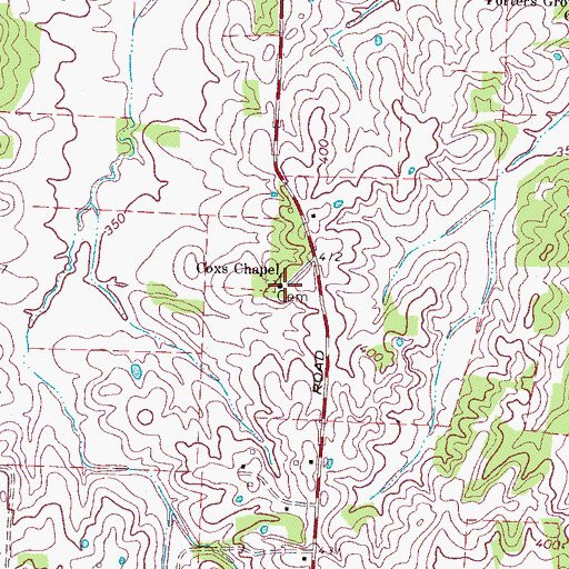 Topographic Map of Coxs Chapel, TN