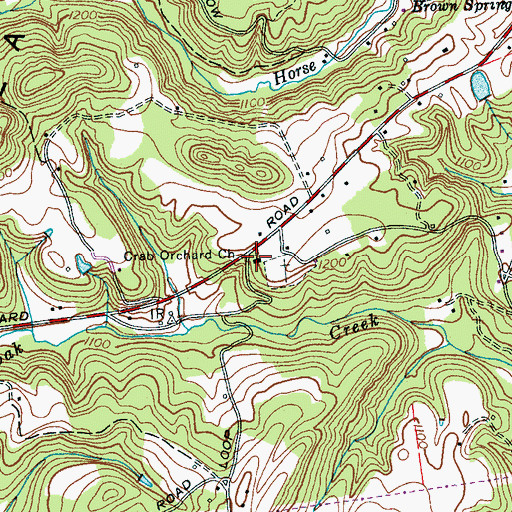 Topographic Map of Crab Orchard Church, TN