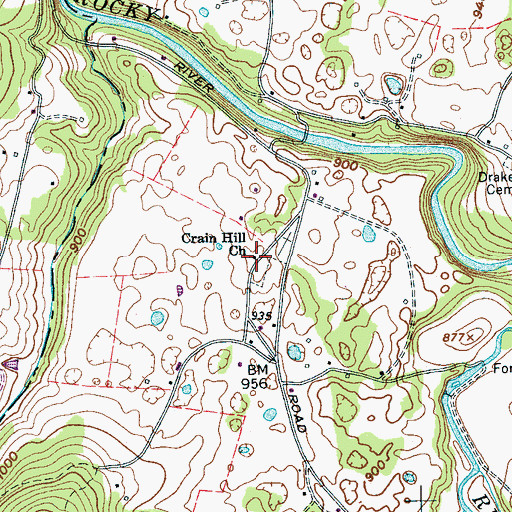 Topographic Map of Crain Hill Church, TN