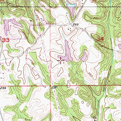 Topographic Map of Frances K Caine Dam, AL