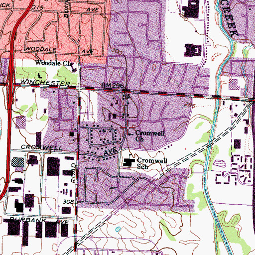 Topographic Map of Cromwell Church, TN