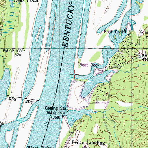 Topographic Map of Crooked Creek, TN