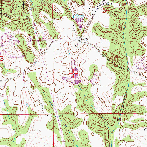 Topographic Map of Frances K Caine Lake, AL