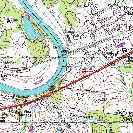 Topographic Map of Crowder Branch, TN