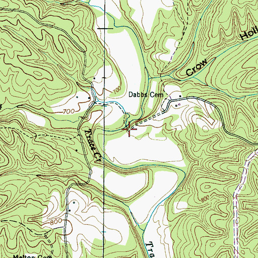 Topographic Map of Crowl Branch, TN