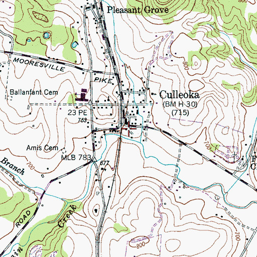 Topographic Map of Culleoka, TN