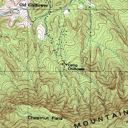Topographic Map of Camp Chilhowee, TN