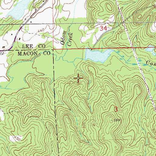 Topographic Map of Lake Jacobs, AL
