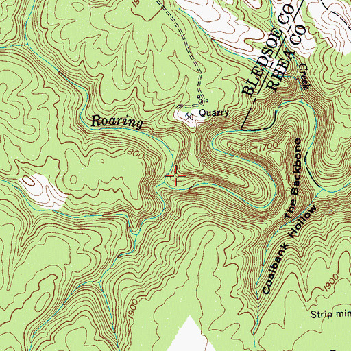 Topographic Map of Cupp Creek, TN