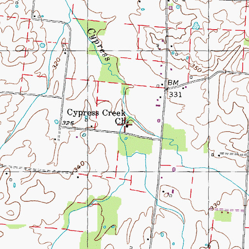 Topographic Map of Cypress Creek Church, TN