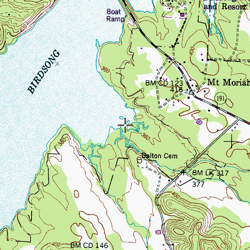 Topographic Map of Dalton Creek, TN