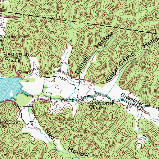 Topographic Map of Daniel Hollow, TN