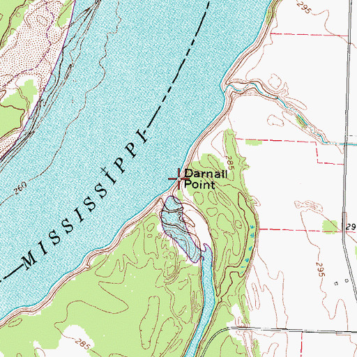 Topographic Map of Darnall Point, TN