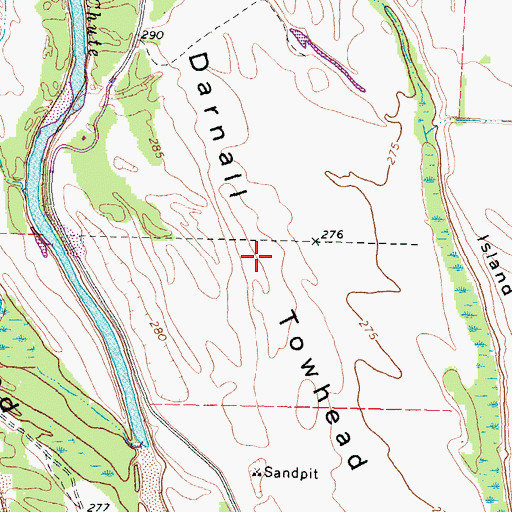 Topographic Map of Darnall Towhead, TN