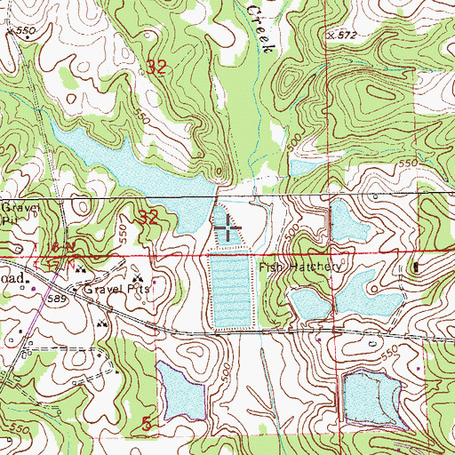 Topographic Map of Bruce Pond Number Three, AL