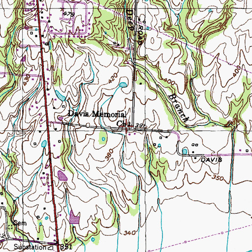 Topographic Map of Davis Memorial Church, TN