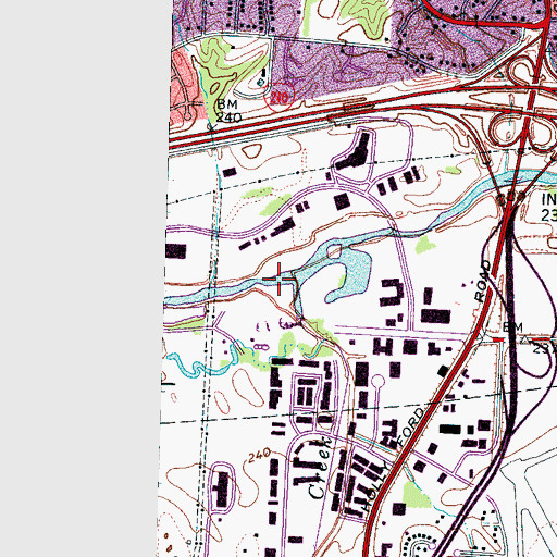 Topographic Map of Days Creek, TN