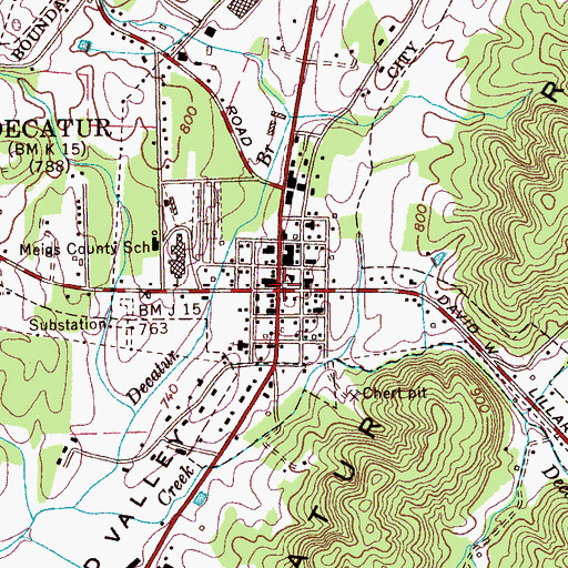 Topographic Map of Decatur, TN
