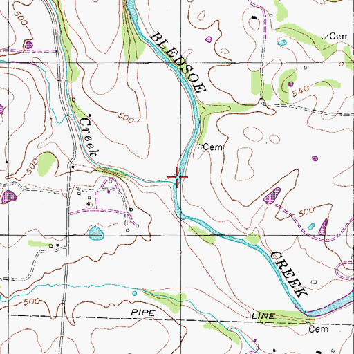 Topographic Map of Deshea Creek, TN