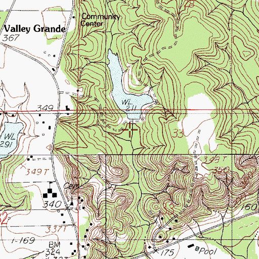 Topographic Map of F W Lawrence Dam, AL