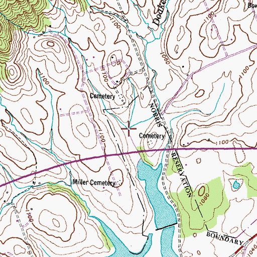 Topographic Map of Doakes Creek, TN