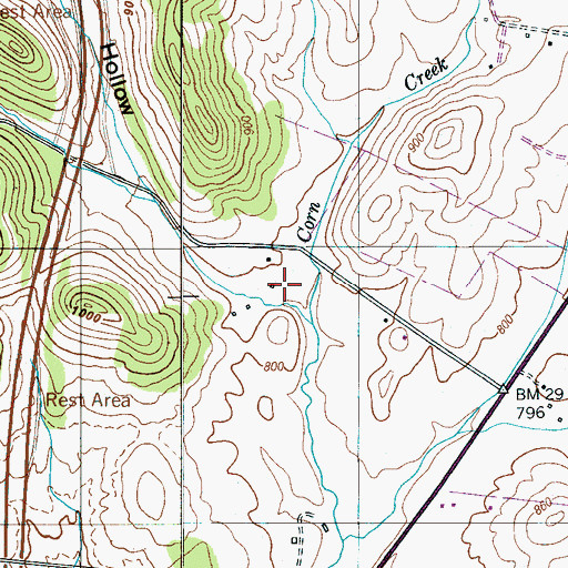 Topographic Map of Doggett Hollow, TN