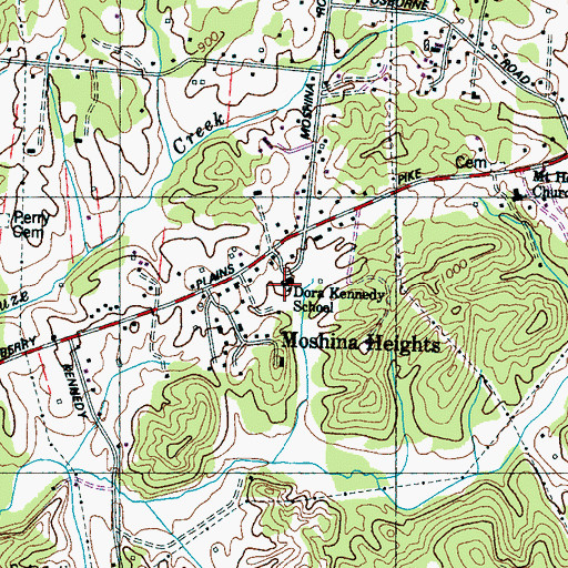 Topographic Map of Dora Kennedy School, TN
