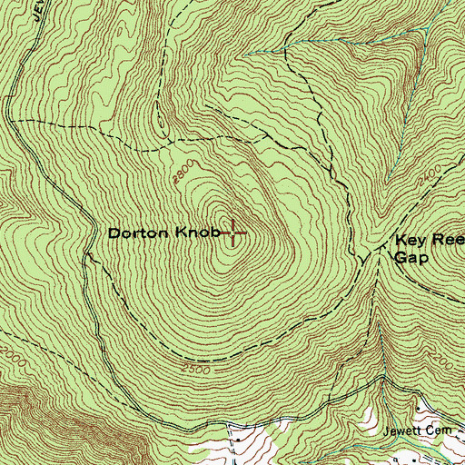 Topographic Map of Dorton Knob, TN