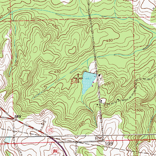 Topographic Map of Self Dam, AL