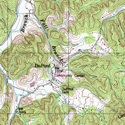 Topographic Map of Dupont, TN
