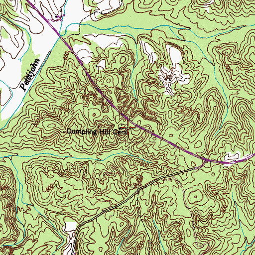 Topographic Map of Dumpling Hill Cemetery, TN