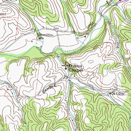 Topographic Map of Dunns Chapel, TN