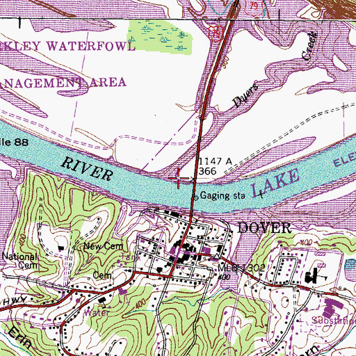 Topographic Map of Dyers Creek, TN